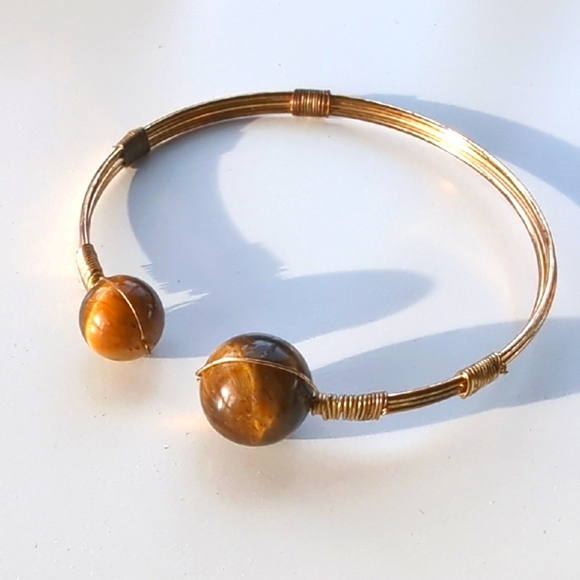 Tiger's Eye Bangle Bracelet - Picture 1 of 5